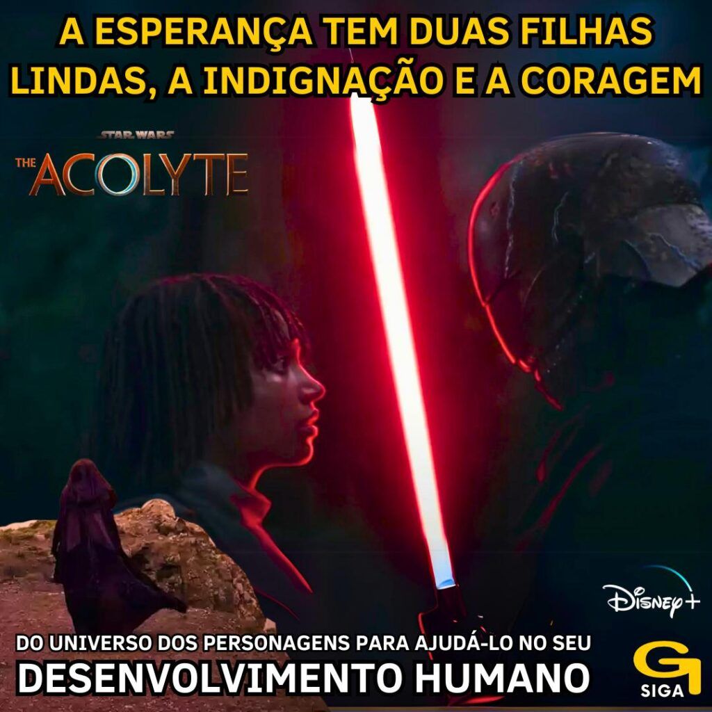 A esperança tem duas filhas lindas, a indignação e a coragem; a indignação ensina a não aceitar as coisas como estão; a coragem, a mudá-las.” - Santo Agostinho acaba de chegar Star Wars The Acolyte na disney plus