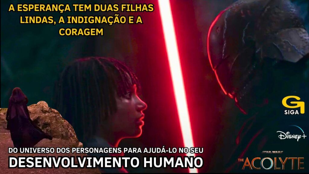 A esperança tem duas filhas lindas, a indignação e a coragem; a indignação ensina a não aceitar as coisas como estão; a coragem, a mudá-las.” - Santo Agostinho acaba de chegar Star Wars The Acolyte na disney plus