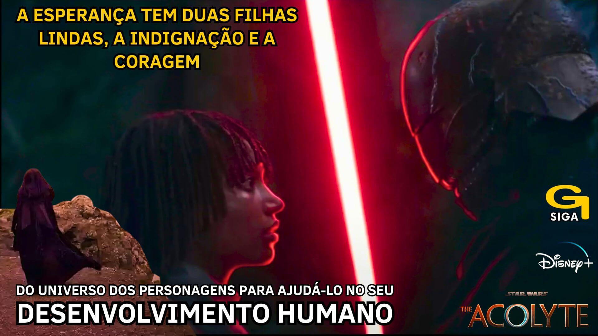 A esperança tem duas filhas lindas, a indignação e a coragem; a indignação ensina a não aceitar as coisas como estão; a coragem, a mudá-las.” - Santo Agostinho acaba de chegar Star Wars The Acolyte na disney plus