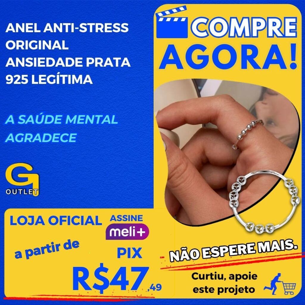 Anel Anti-stress Original Ansiedade Prata 925 Legítima