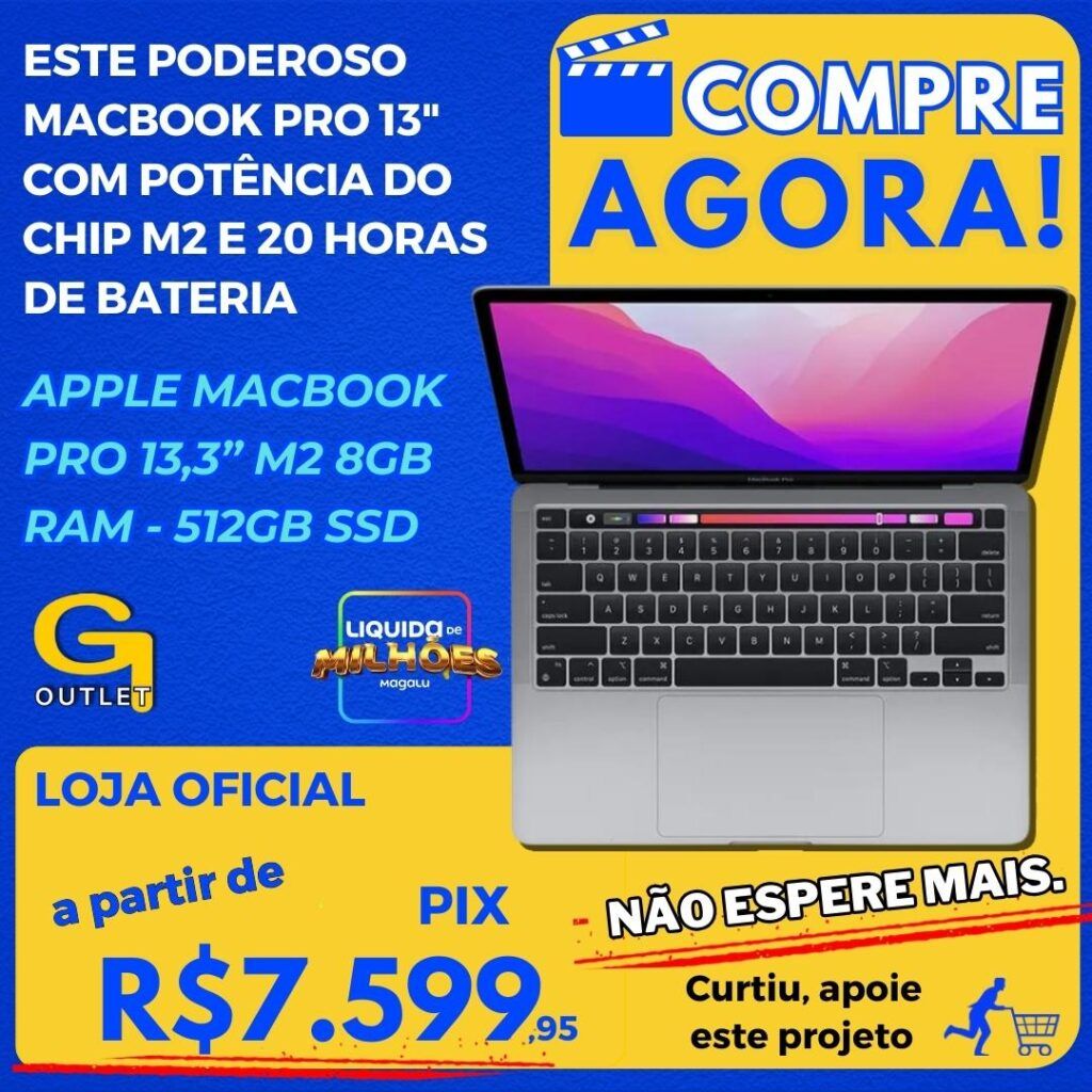 Apple Macbook Pro 13,3” M2 8GB RAM - 512GB SSD Cinza-espacial