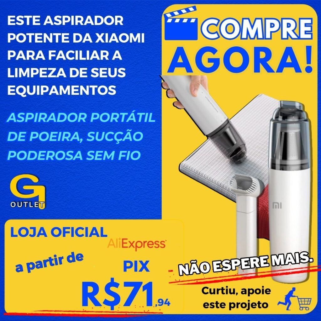 Aspirador Portátil de Poeira, Sucção Poderosa Sem Fio