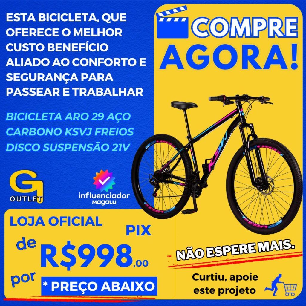 Bicicleta Aro 29 Aço Carbono Ksvj Freios Disco Suspensão 21v - Ksvj Bikes