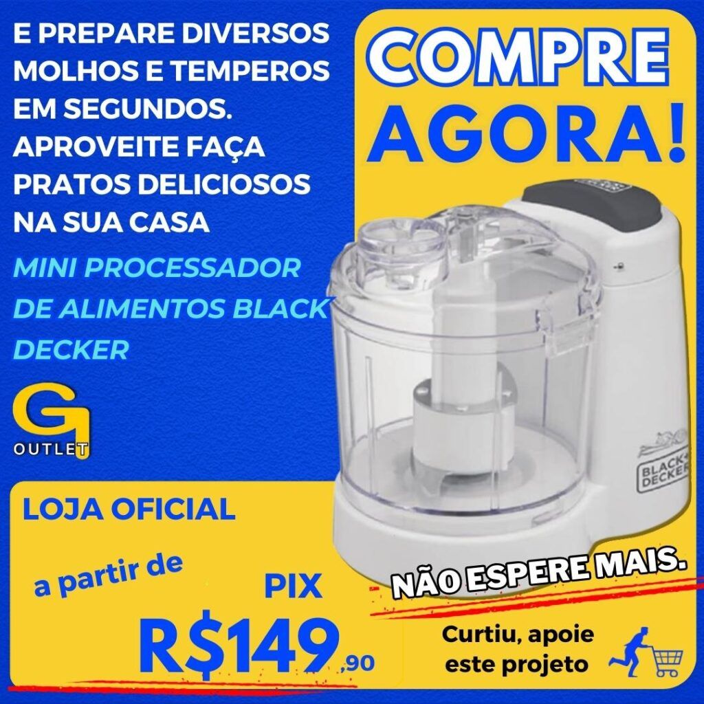 Black Decker Processador de Alimentos, Mini Processador com Função Pulsar, Abertura na Tampa e Trava de Segurança, Potência 120W, Modelo MP120B2, 110V