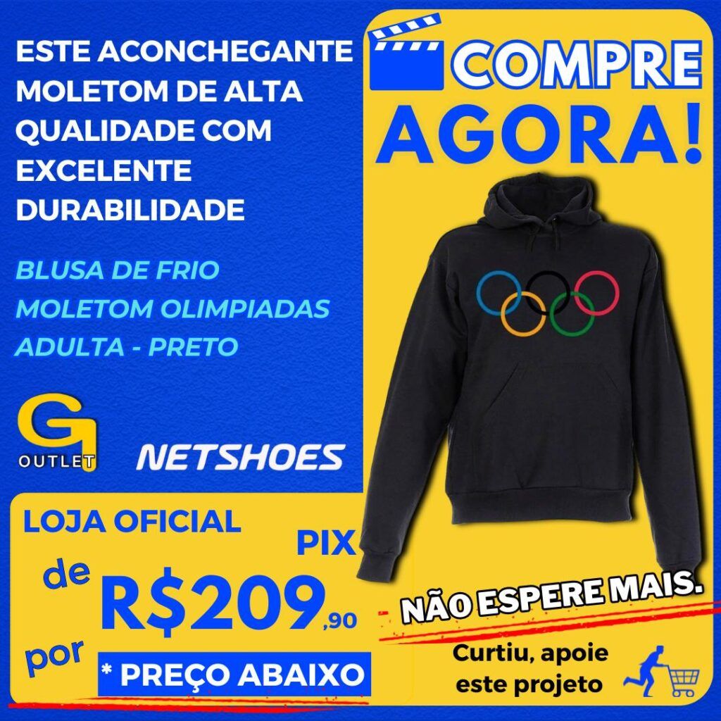 Blusa De Frio Moletom Olimpiadas Adulta – Preto