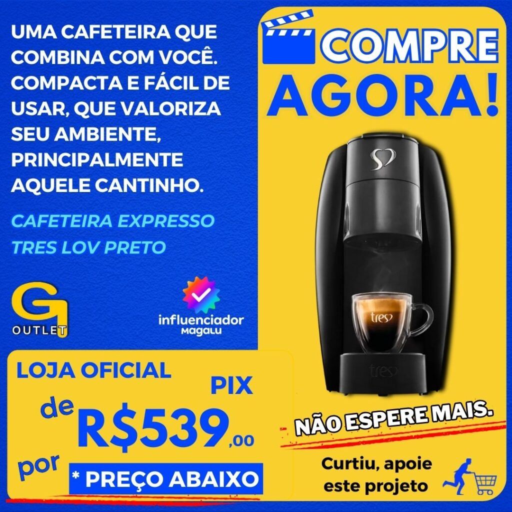 Cafeteira Espresso Tres Lov Preto