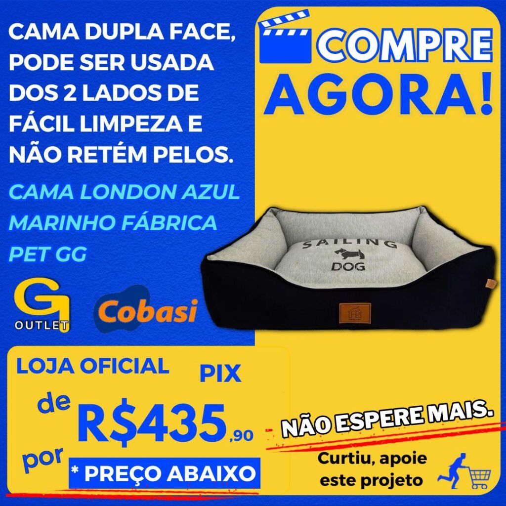 Cama London Azul Marinho Fábrica Pet GG