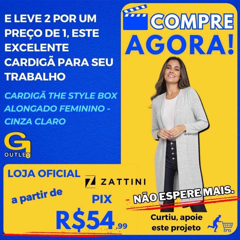 Cardigã The Style Box Alongado Feminino - Cinza Claro