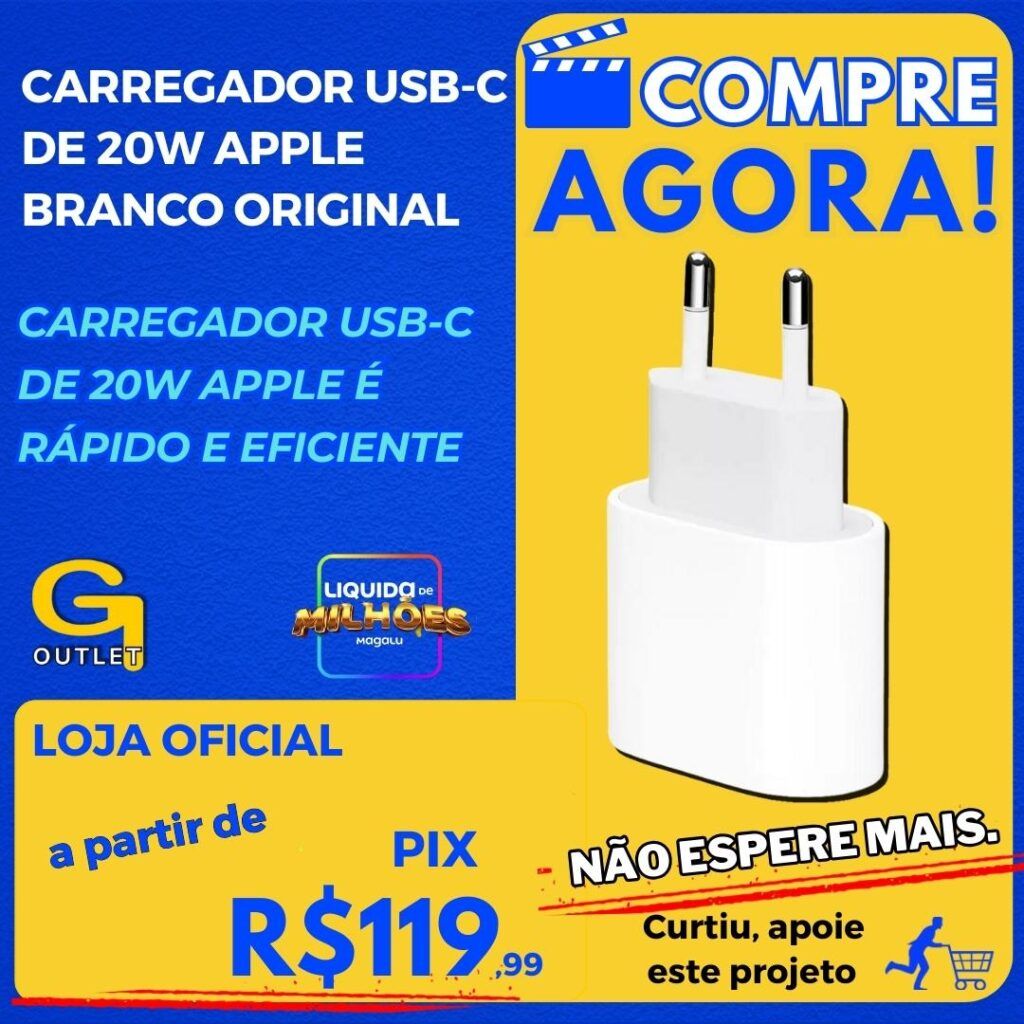 Carregador USB-C 20W Iphone