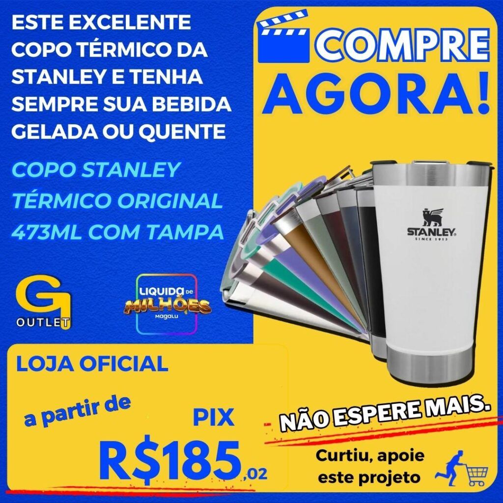 Copo Stanley Térmico Original 473ml Com Tampa Para Cerveja Chopp