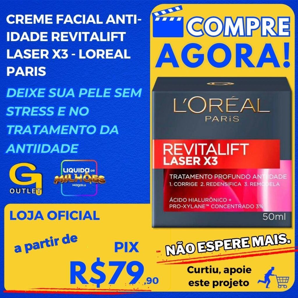 Creme Facial Anti-idade Revitalift Laser X3 - Loreal Paris 50g - L'Oréal