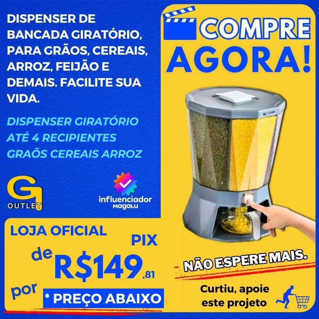 Dispenser Giratório Até 4 Recipientes Graõs Cereais Arroz – Mecpet