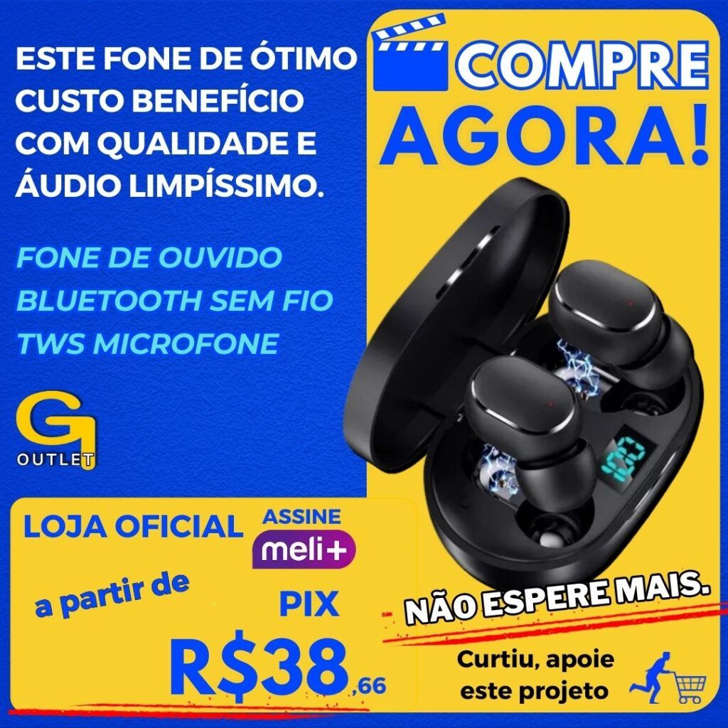 Fone De Ouvido Bluetooth Sem Fio Tws Microfone Todos Celular