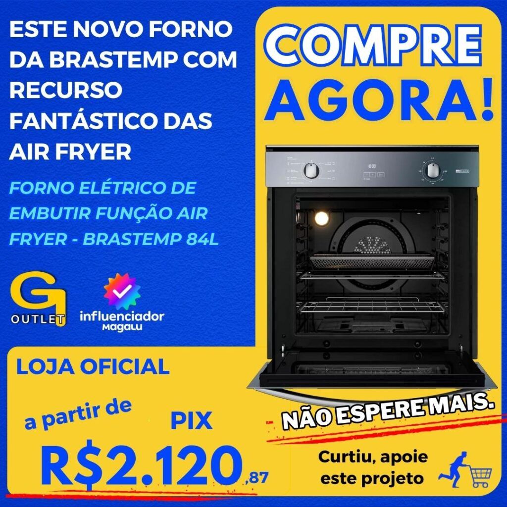 Forno Elétrico de Embutir Função Air Fryer - Brastemp 84L