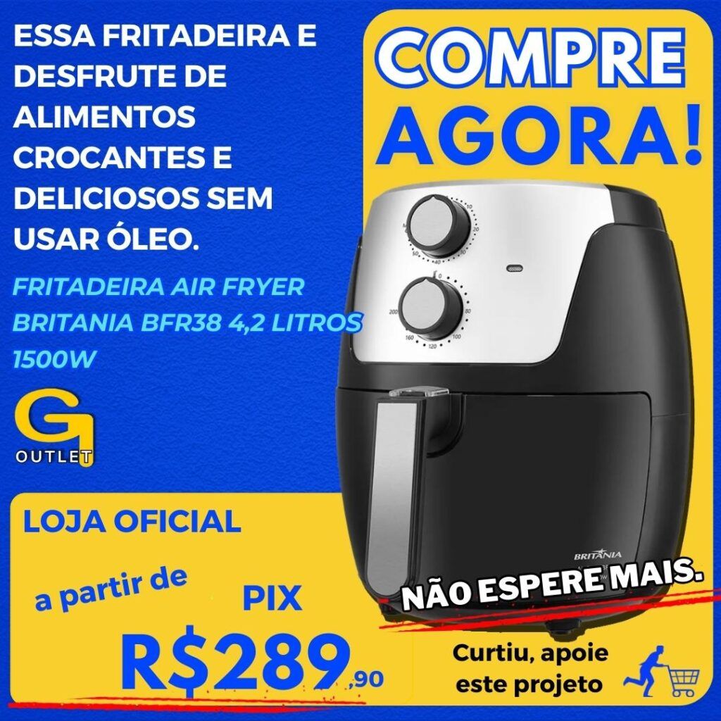 Fritadeira Air Fryer Britania Bfr38 4,2 Litros 1500w