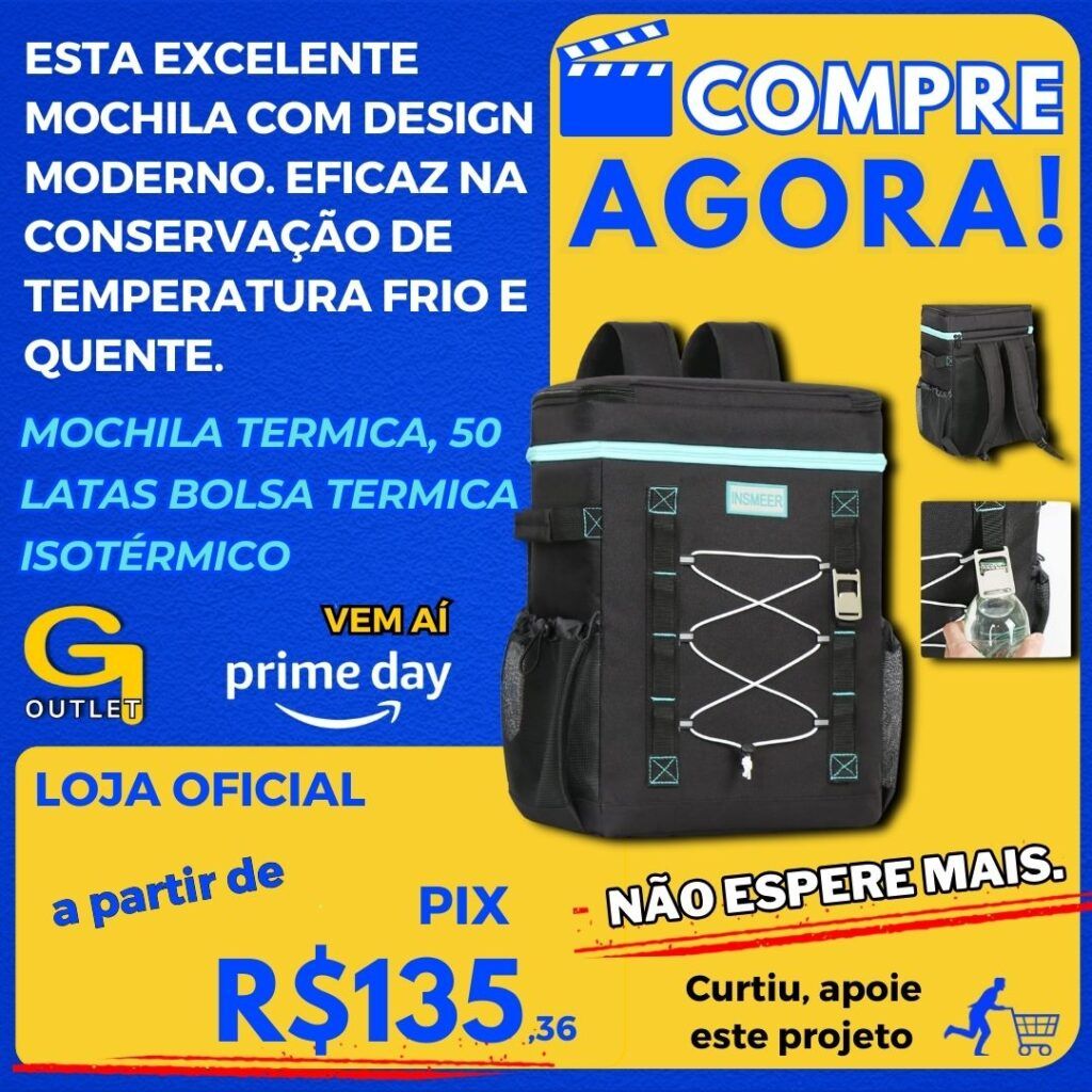 INSMEER Mochila Termica, 50 Latas Bolsa Termica Isotérmico Grande Caixa Termca Cooler Sacola Para acampamento, Mochila para Feminina Masculino Praia