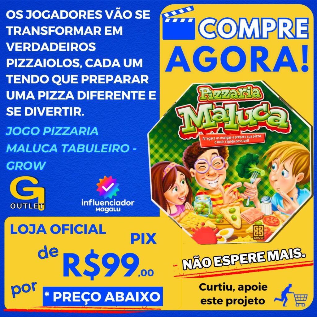 Jogo Pizzaria Maluca Tabuleiro – Grow