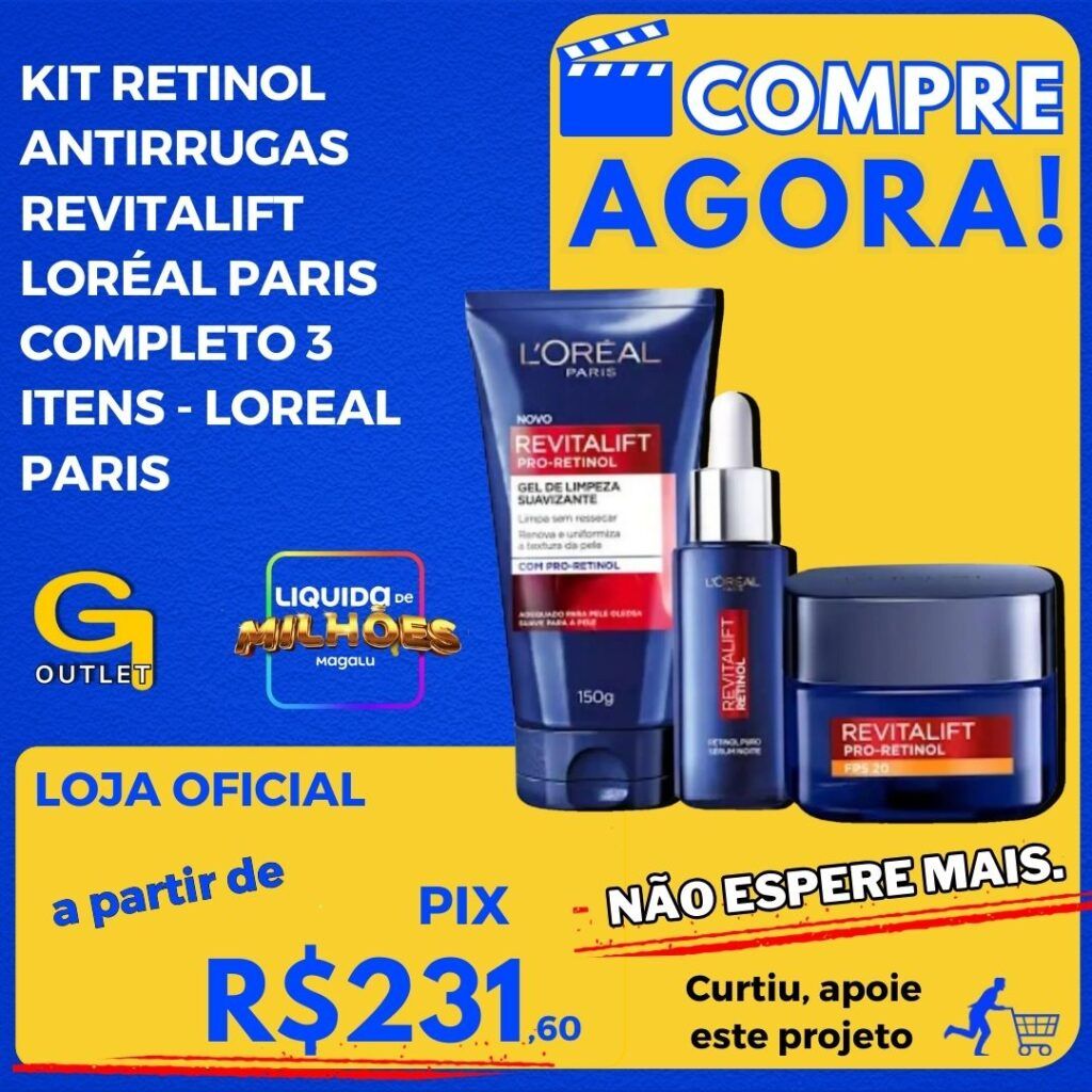 Kit Retinol Antirrugas Revitalift Loréal Paris Completo 3 Itens - Loreal Paris