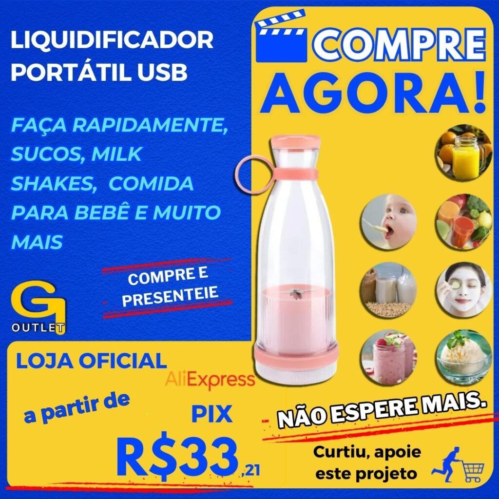 Máquina Elétrica Portátil Juicer, Misturador De Frutas, Fresh Squeezer Machine, 6 Lâminas, Carregamento USB, Smoothie, Laranja, Limão, MIni Suco Liquidificador