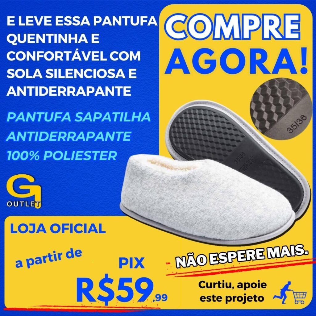 Pantufa Sapatilha Antiderrapante