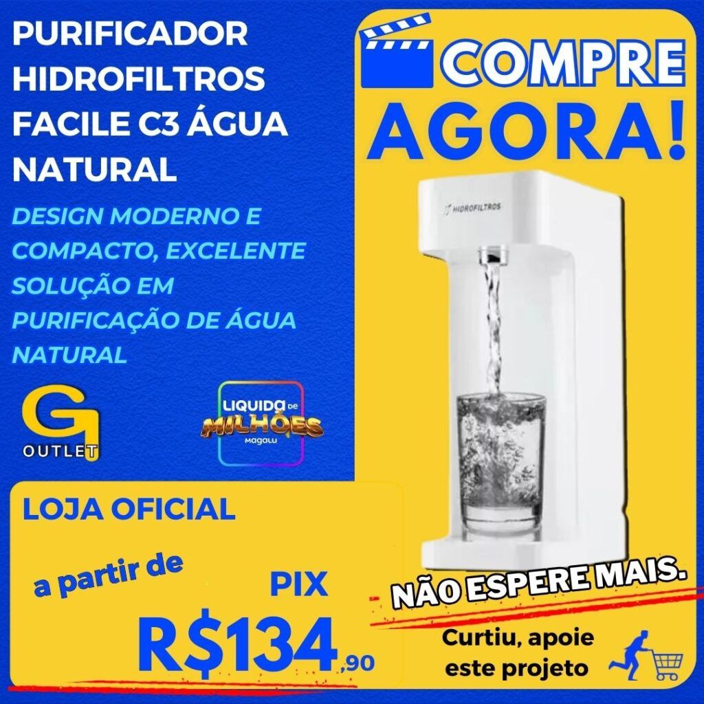 Purificador Hidrofiltros Facile C3 Água Natural Selo Inmetro