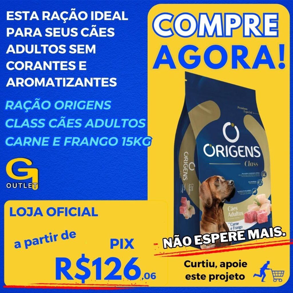 Ração Origens Class Cães Adultos Carne e Frango 15 kg