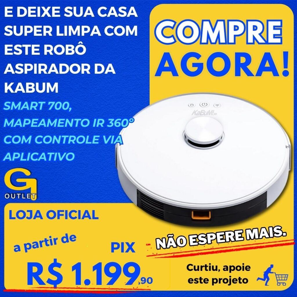 Robô Aspirador de Pó KaBuM! Smart 700, Branco, Mapeamento IR 360º, Controle via Aplicativo, Google Assistant e Alexa