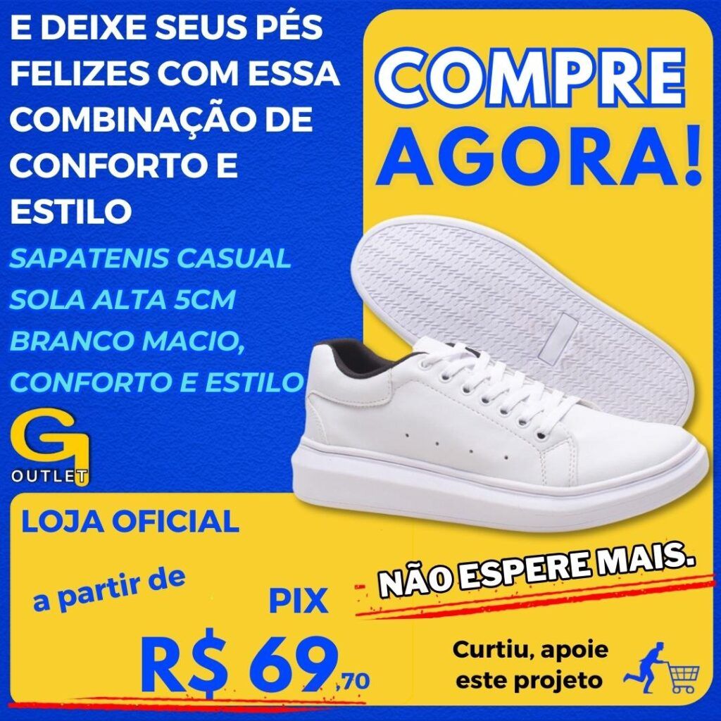 Sapatenis Casual Sola Alta 5cm Oversize Lançamento 2023 Branco Macio Sneaker Conforto e Estilo