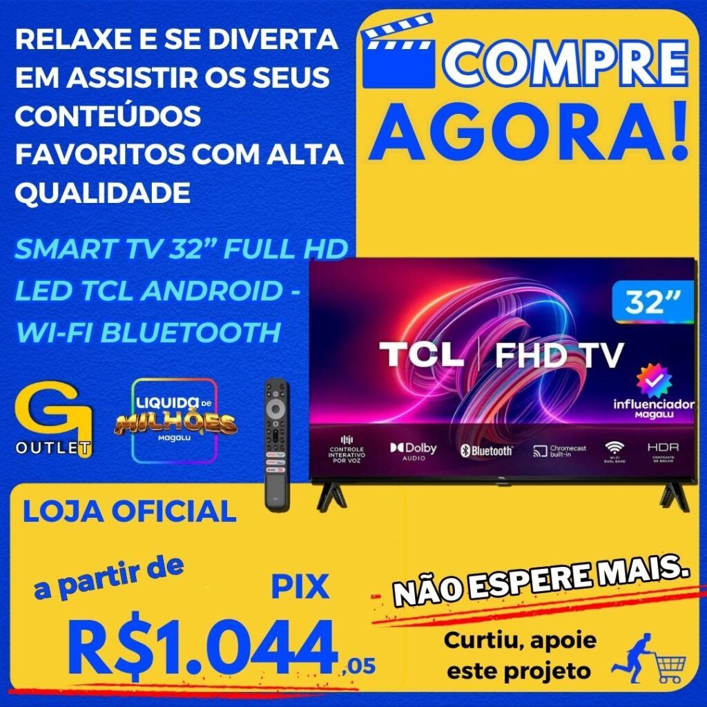 Smart TV 32” Full HD LED TCL 32S5400A Android - Wi-Fi Bluetooth Google Assistente 2 HDMI 1 USB