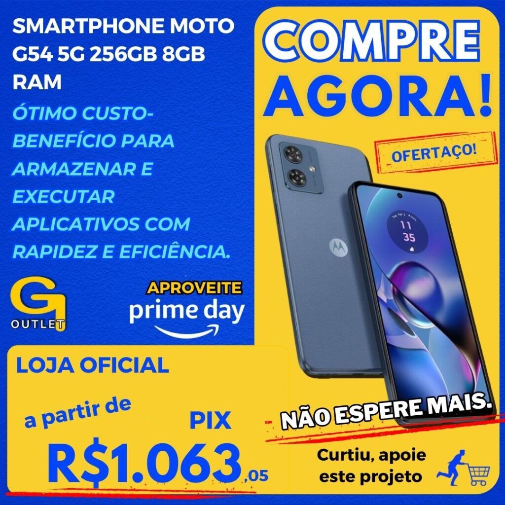 Smartphone Moto G54 5G 256GB 8GB RAM Azul - Vegan Leather