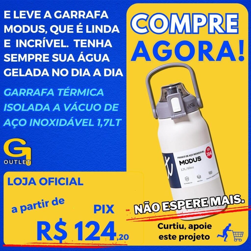 Garrafa Térmica Isolada a Vácuo De Aço Inoxidável 1,7Lt