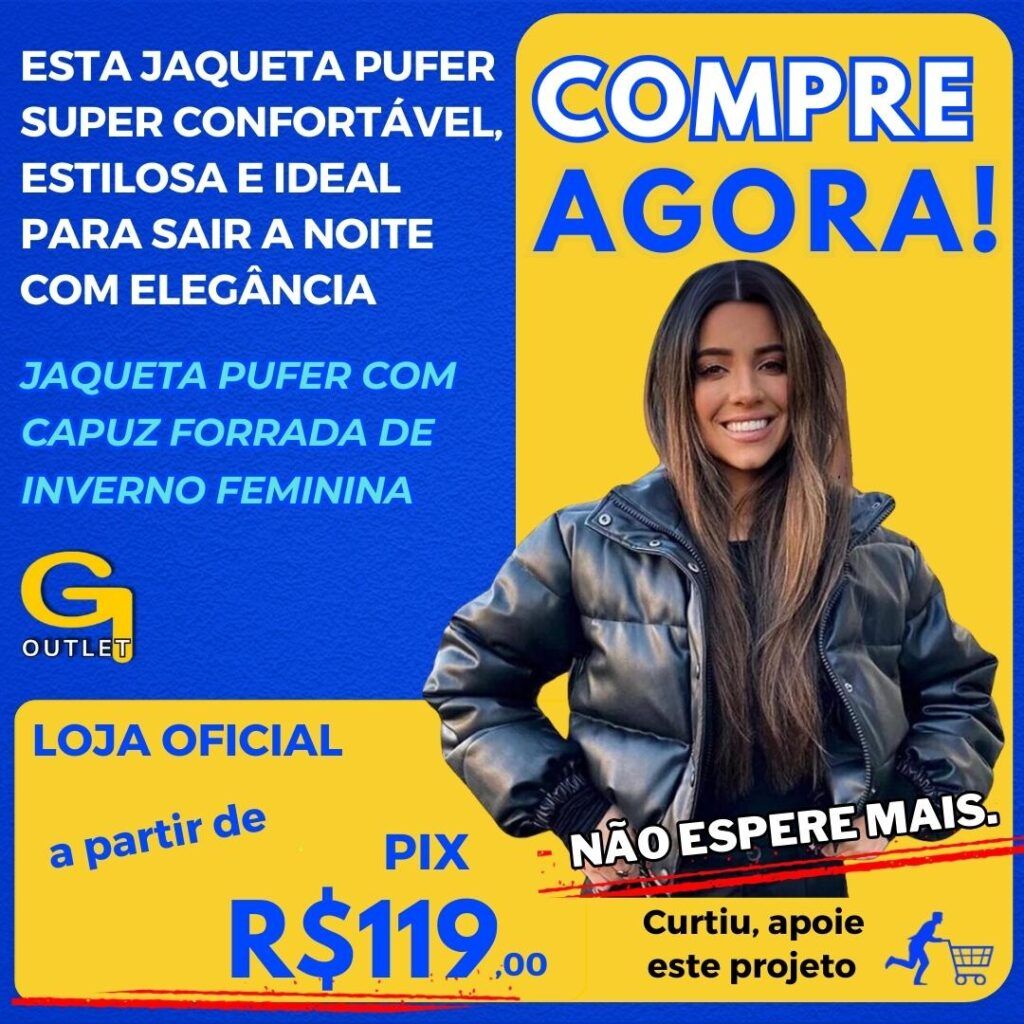 jaqueta pufer com capuz forrada DE inverno feminina