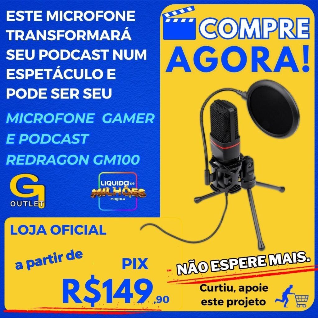 microfone gamer redragon cm100