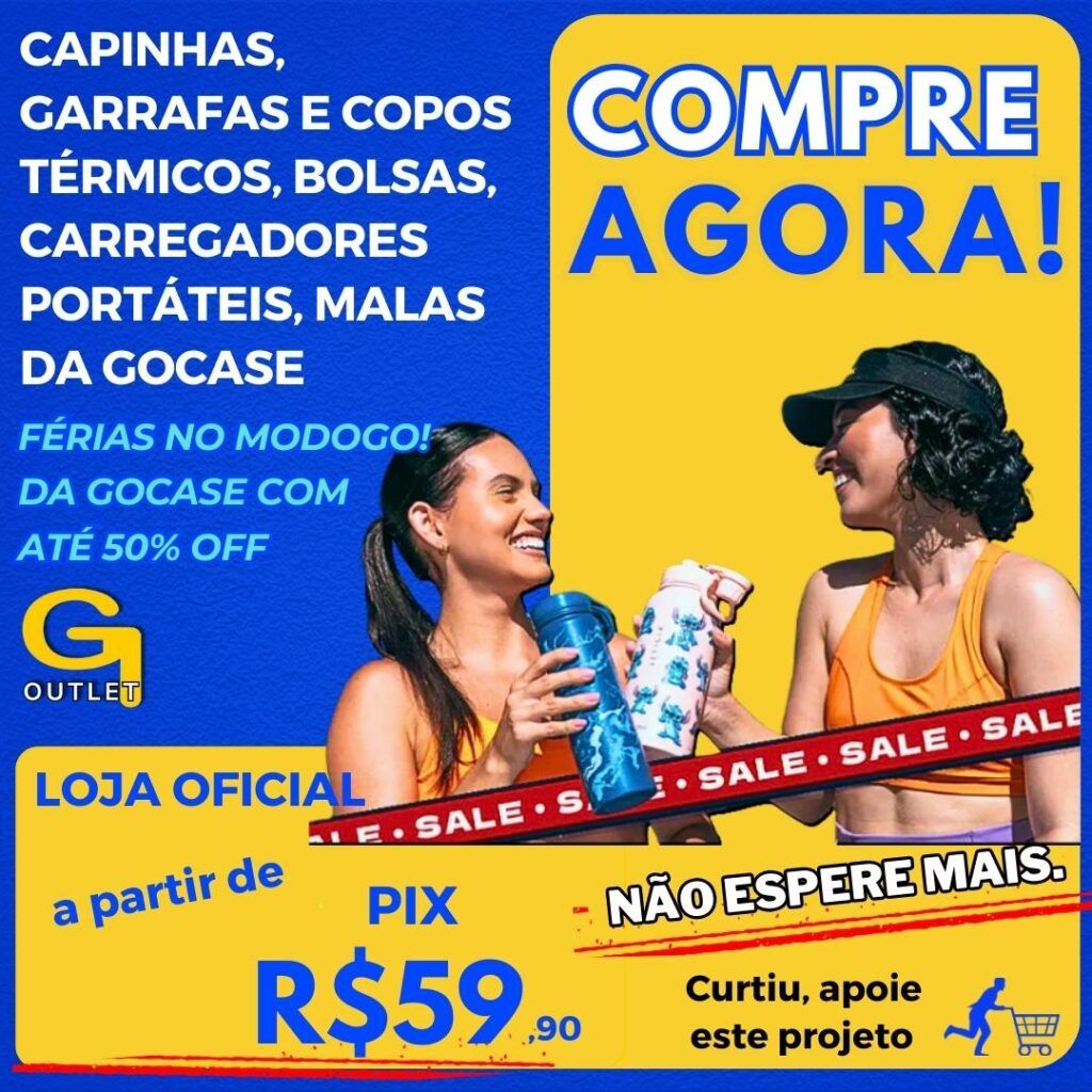 ofertas motogocase capinhas, garrafas e copos térmicos, bolsas, carregadores portáteis da gocase