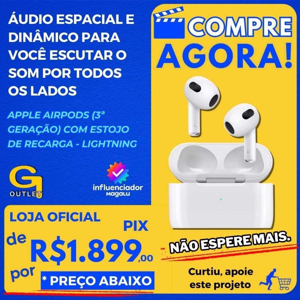 Apple Airpods (3ª geração) com Estojo de Recarga – Lightning