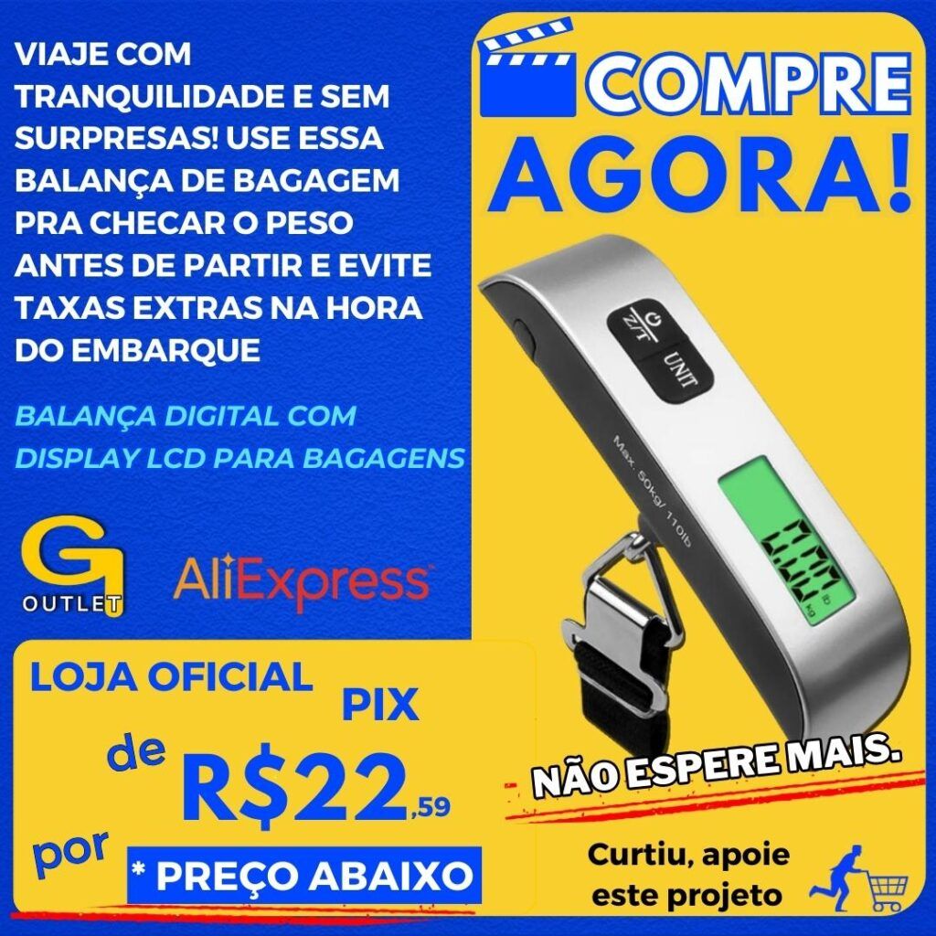 Balança digital com display lcd para bagagens