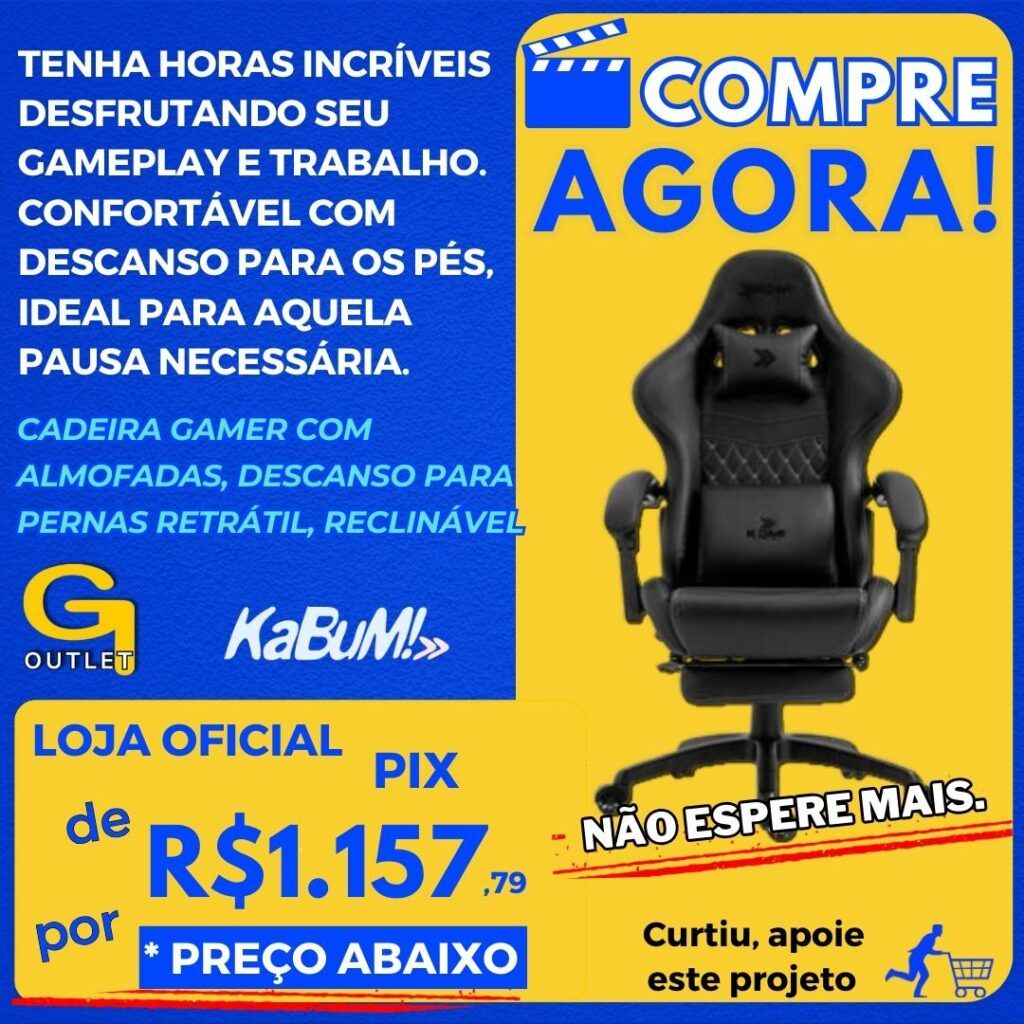 Cadeira Gamer Com Almofadas, Descanso Para Pernas Retrátil, Reclinável