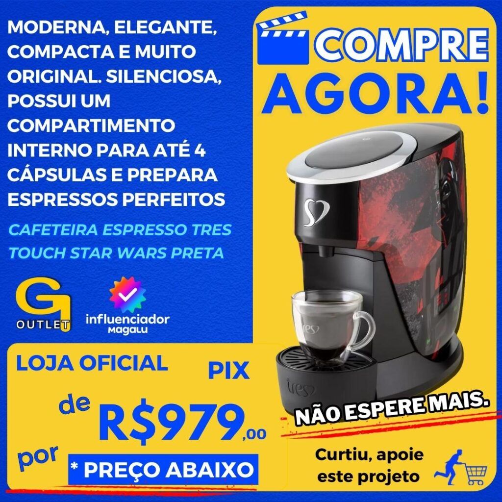 Cafeteira Espresso Tres Touch Star Wars Preta