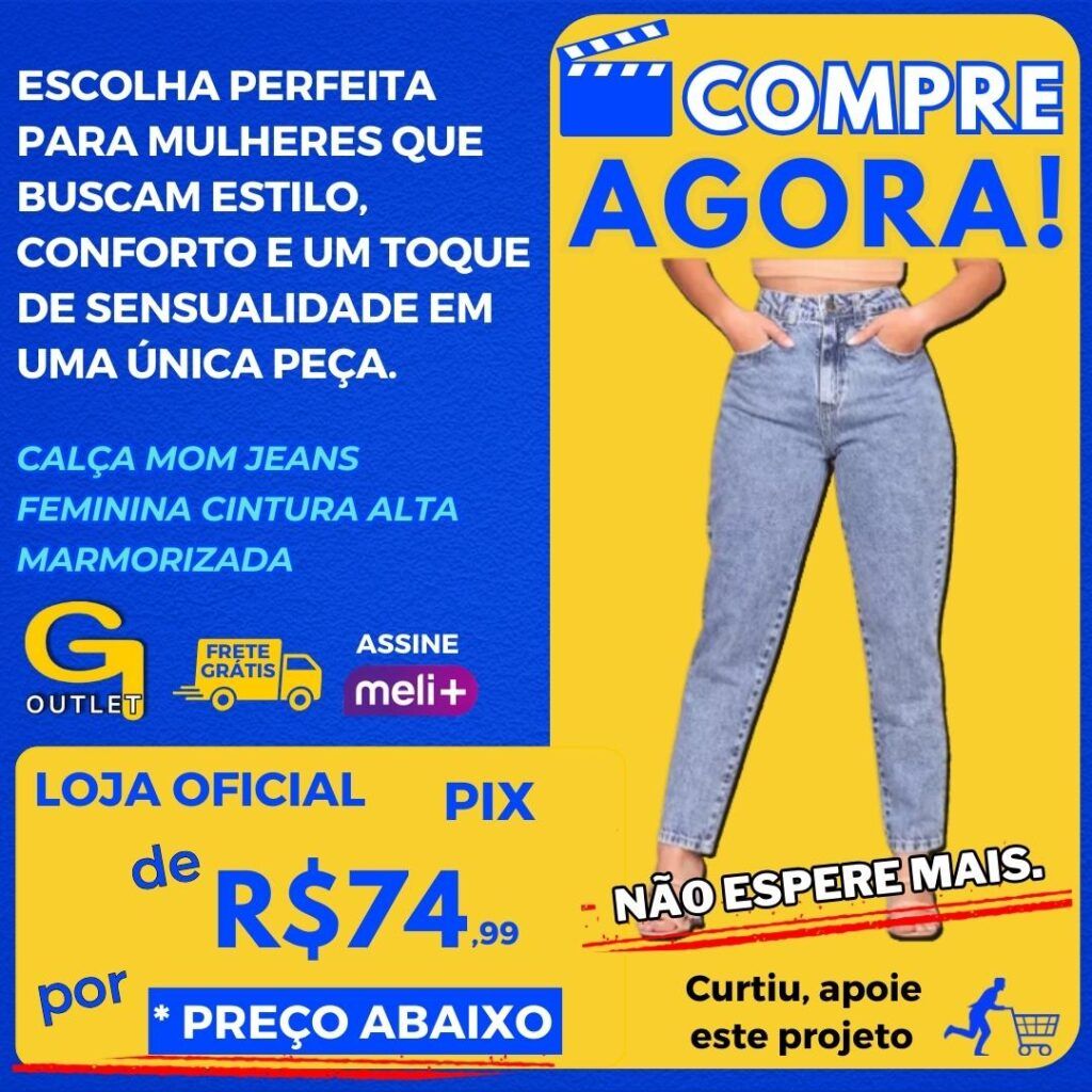 Calça Mom Jeans Feminina Cintura Alta Marmorizada