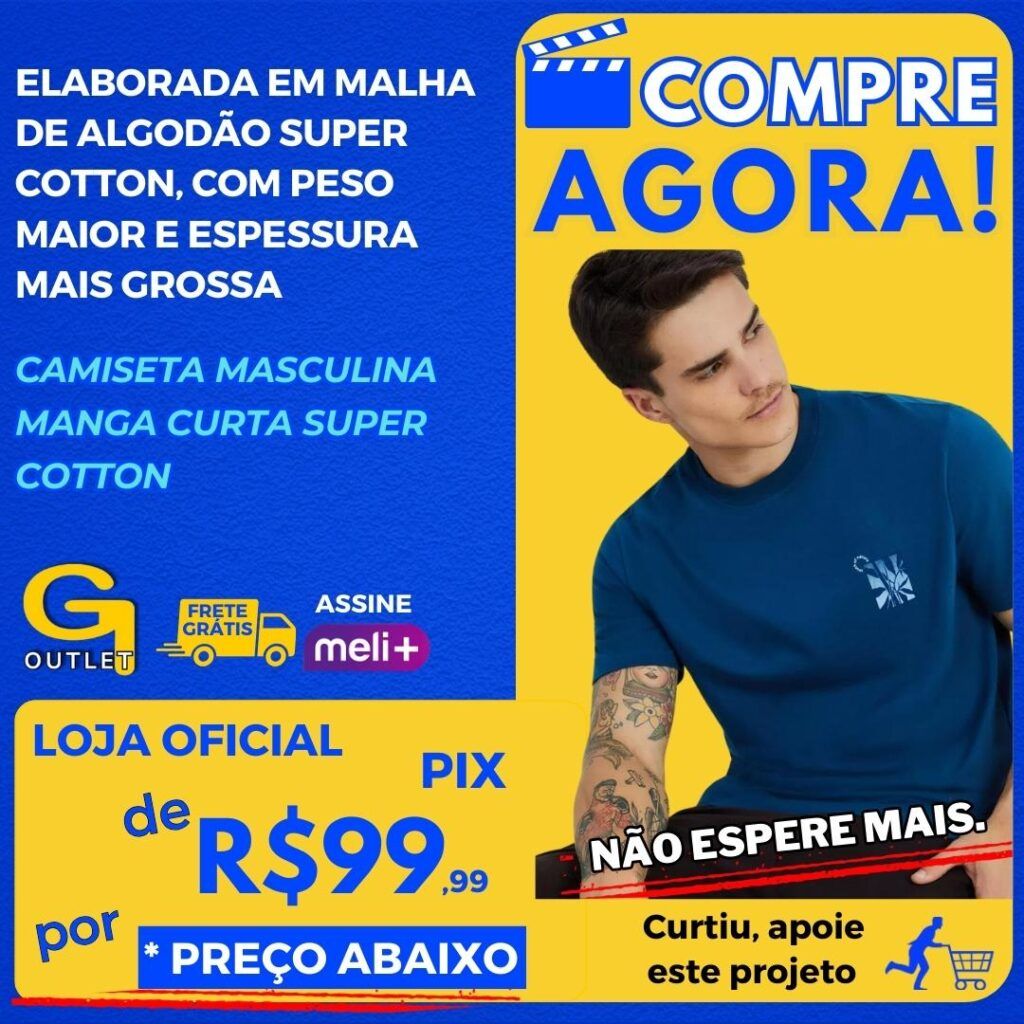 Camiseta Masculina Manga Curta Super Cotton