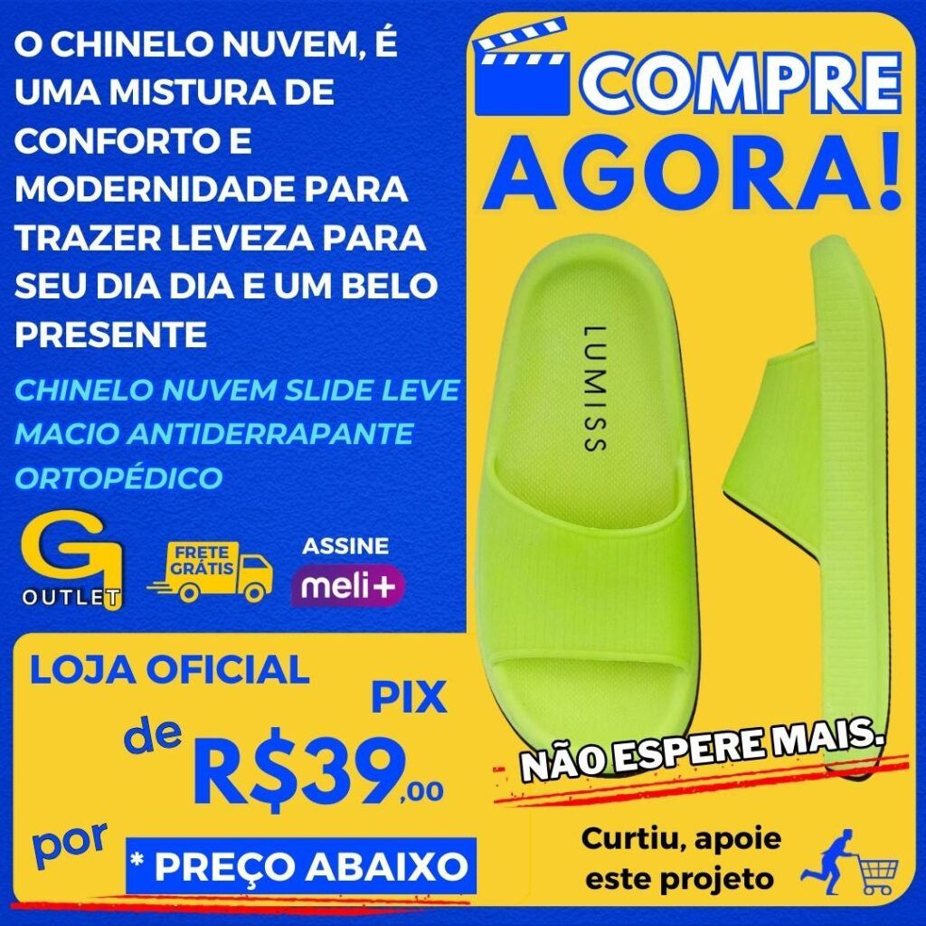 Chinelo Nuvem Slide Leve Macio Antiderrapante Ortopédico