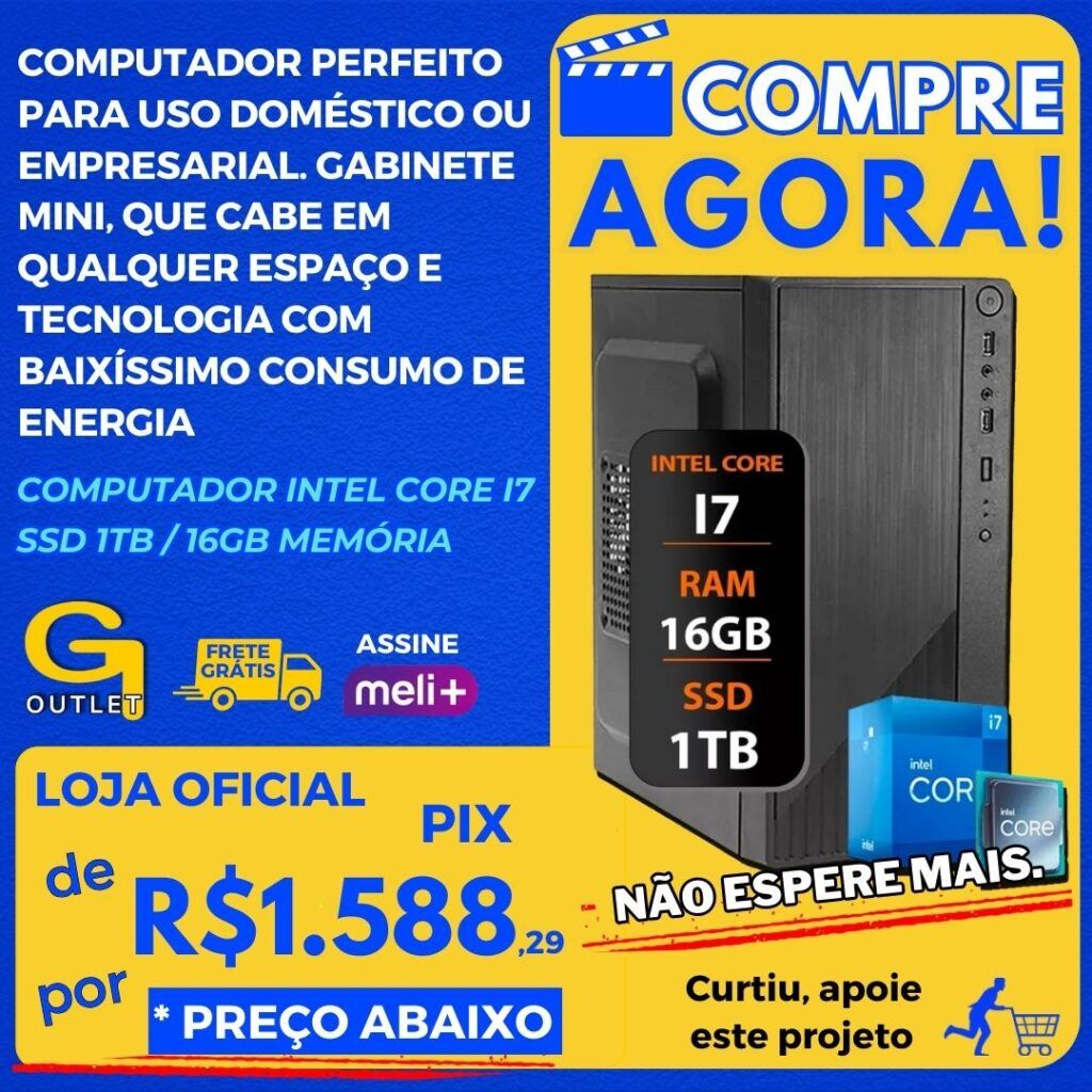 Computador Intel Core I7 Ssd 1tb 16gb Memória