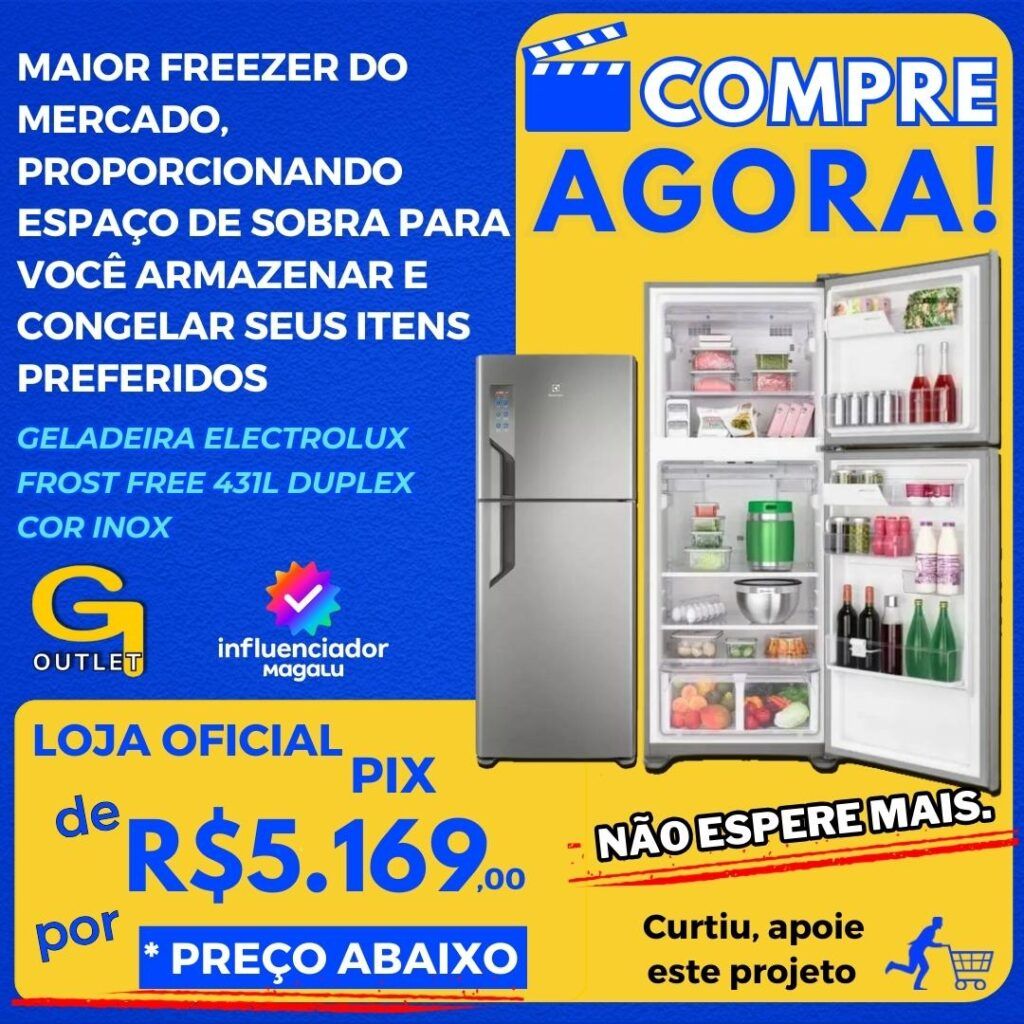 Geladeira Electrolux Frost Free 431L Duplex Cor Inox (TF55S)