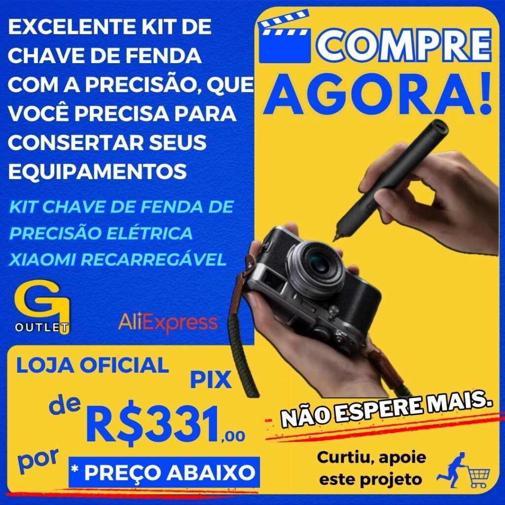 Kit Chave de Fenda de Precisão Elétrica XIAOMI RECARREGÁVEL