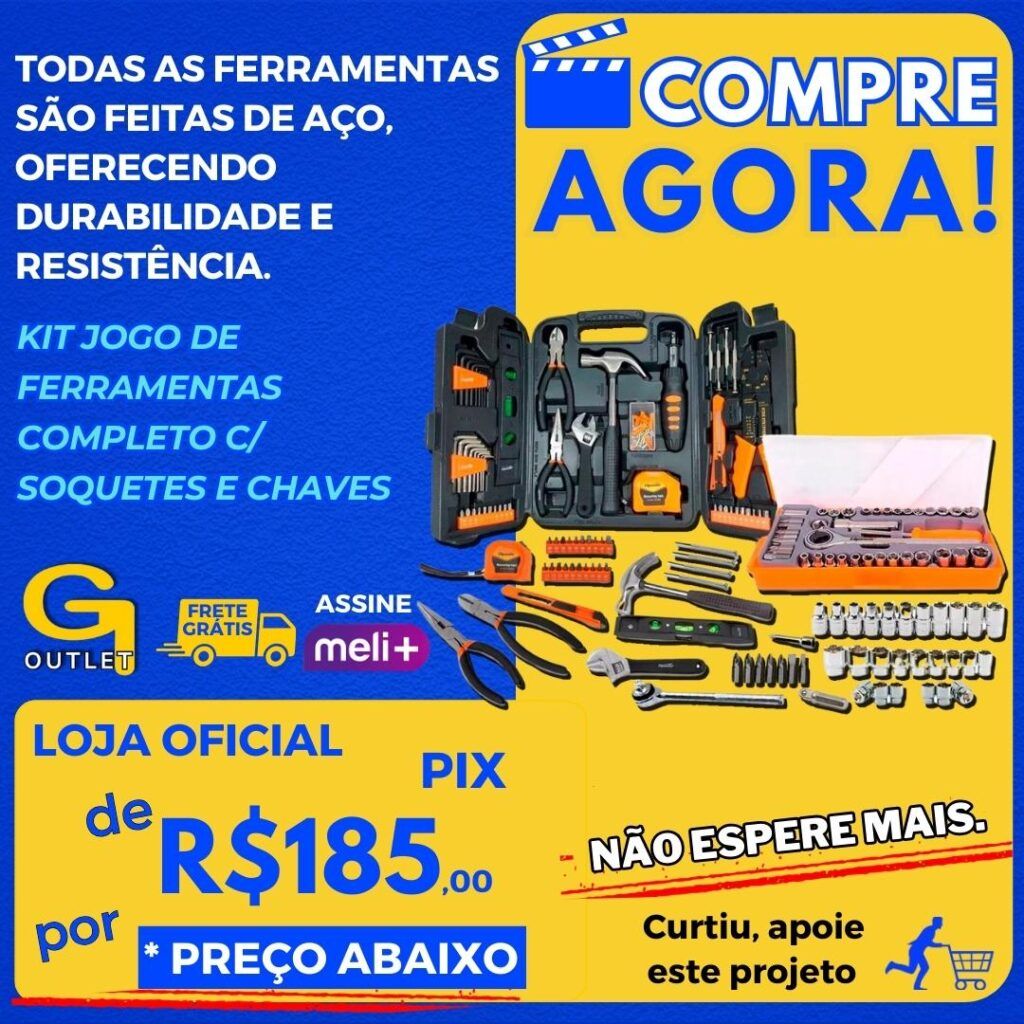 Kit Jogo De Ferramentas Completo C/ Soquetes E Chaves