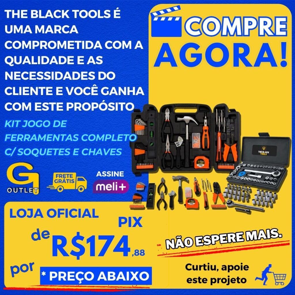 Kit Jogo De Ferramentas Completo C Soquetes E Chaves TBT12940K The Black Tools