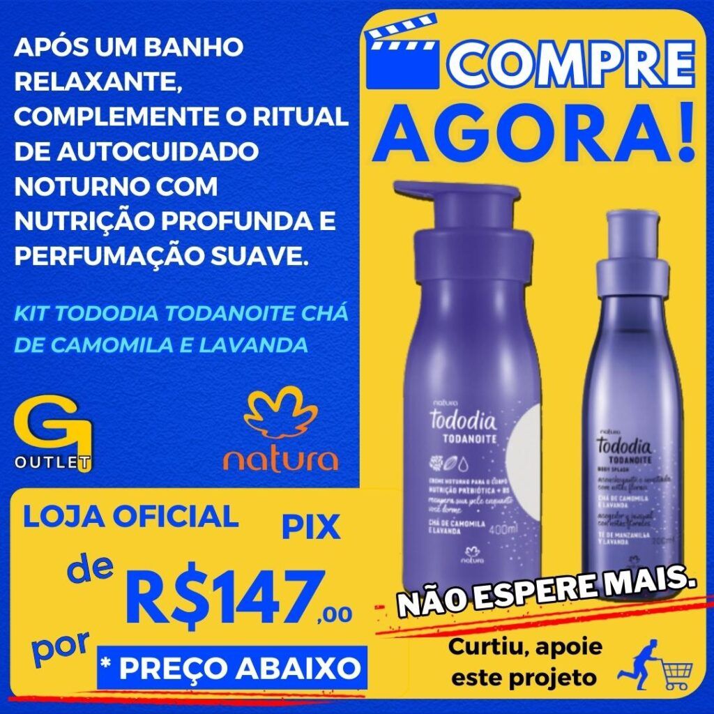 Kit Tododia Todanoite Chá de Camomila e Lavanda