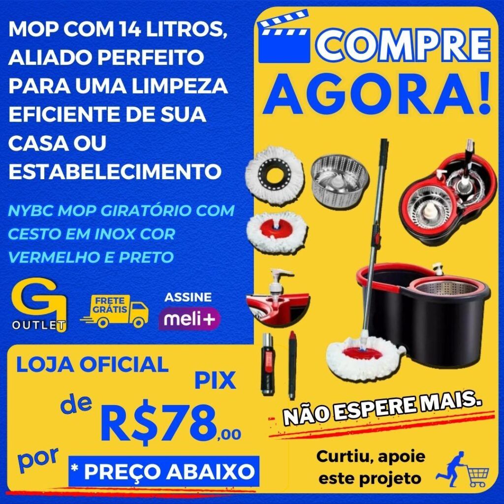 MOP GIRATORIO COM CESTO INOX