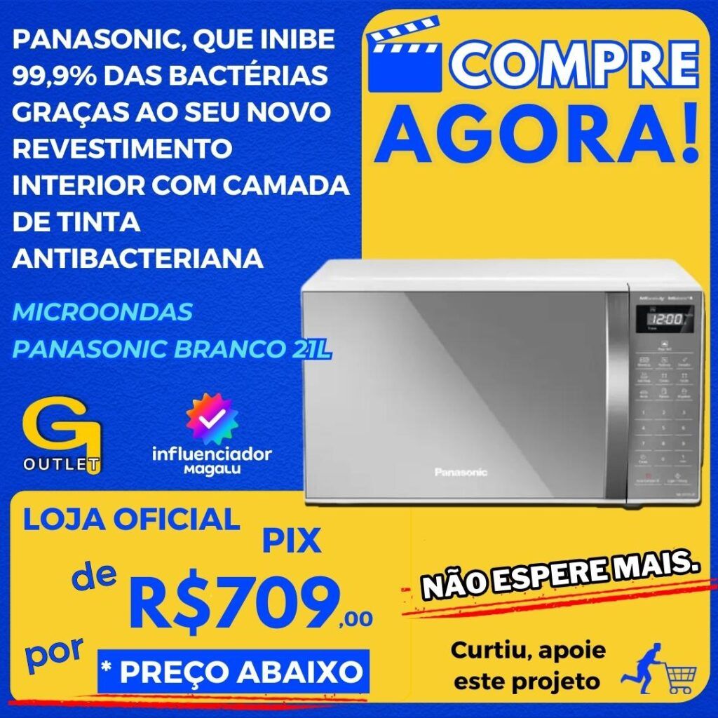 Microondas Panasonic branco 21L