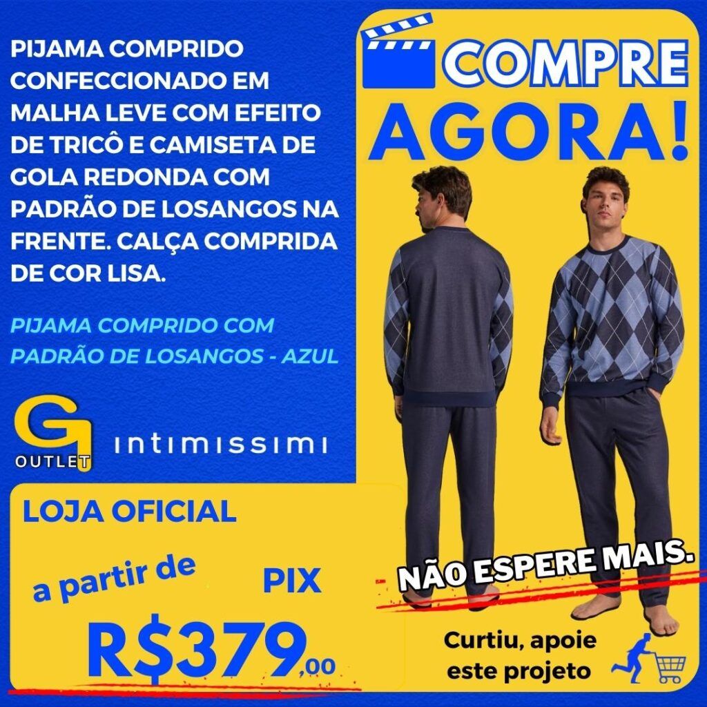 Pijama Comprido Com Padrão De Losangos